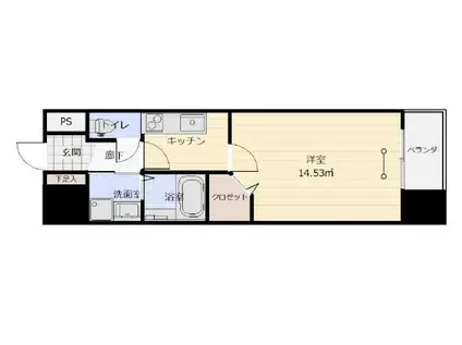 アークデュオ福島万世町(1K/5階)の間取り写真