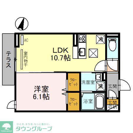 PRIMAVERA(1LDK/1階)の間取り写真