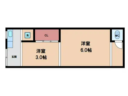 RIZE山の王様(2K/2階)の間取り写真