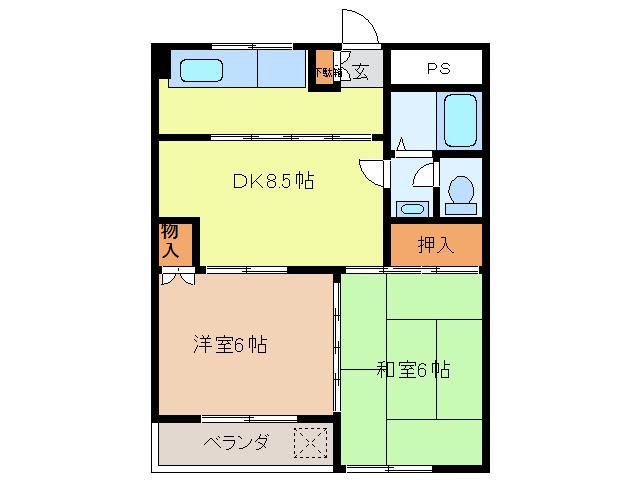 アシスト羽島マンション(2DK/3階)の間取り写真