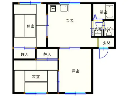 メゾンドアイリス(3DK/2階)の間取り写真
