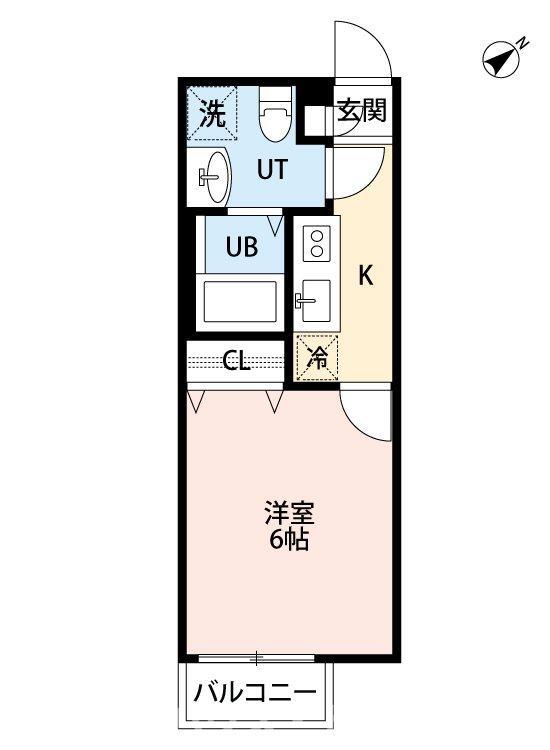 グレイス北松戸(1K/2階)の間取り写真
