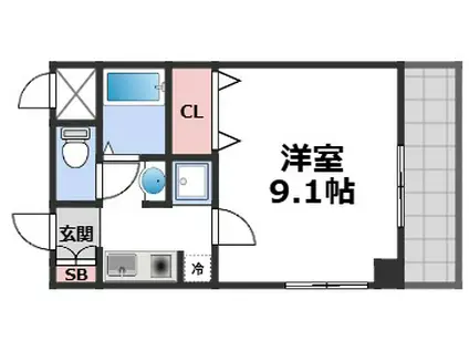 M・プラザ堀江南(1K/9階)の間取り写真