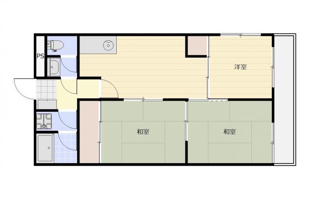 東讃ハイツ(3DK/1階)の間取り写真