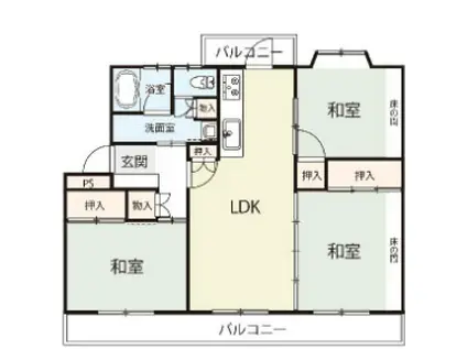ALIVELY久松台(3LDK/1階)の間取り写真
