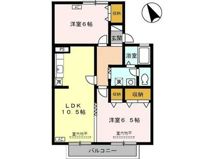 セジュール24 B(2LDK/1階)の間取り写真