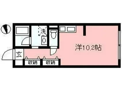 バードタウン9番館(1K/1階)の間取り写真