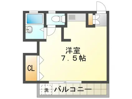 ハイツハル(ワンルーム/1階)の間取り写真
