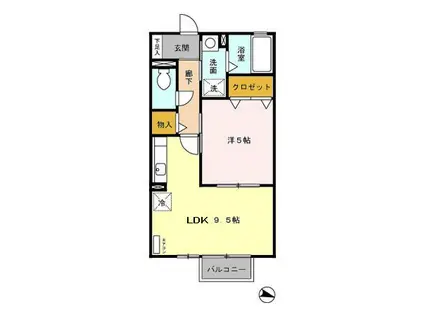 メゾンコスモス(1LDK/2階)の間取り写真