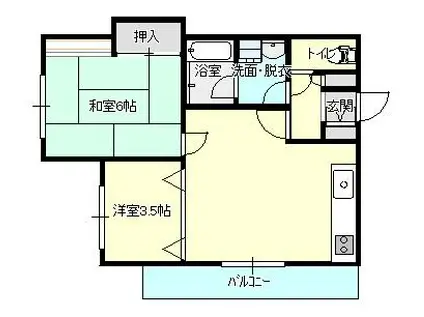 アーバンコート佐藤(2LDK/2階)の間取り写真