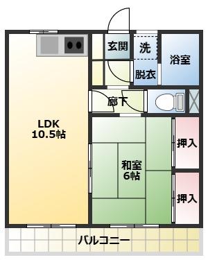 レジデンス池上(1LDK/3階)の間取り写真