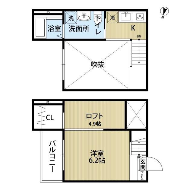 CASA LARGO(ワンルーム/2階)の間取り写真