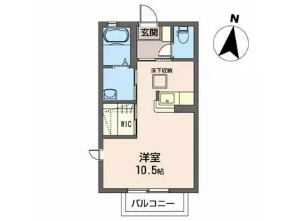 ランウェイ(ワンルーム/1階)の間取り写真