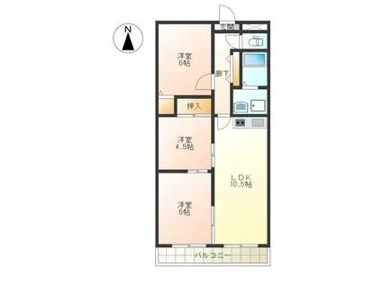 パレプラーンス(3LDK/3階)の間取り写真