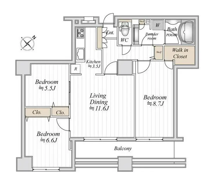 ドゥーエ横浜駅前 19階階 間取り