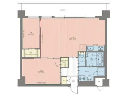 プレジオ宝塚ASIAN(2LDK/3階)の間取り写真