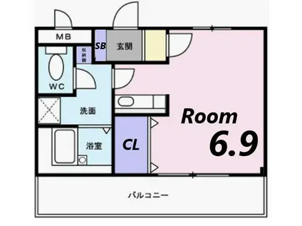 フラッツネオシティー(1K/1階)の間取り写真