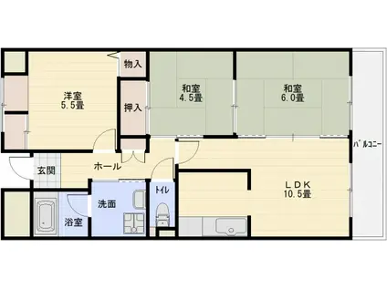 メゾンドゥボヌール(3LDK/1階)の間取り写真
