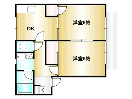 星の郷コーポ A(2DK/1階)の間取り写真
