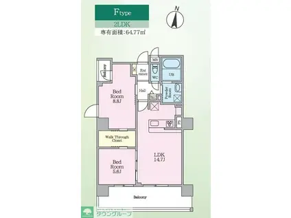 PJツリーネスト(2LDK/5階)の間取り写真