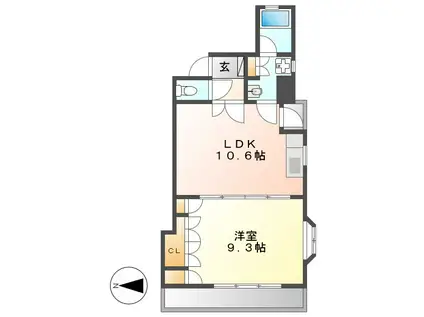 リバーパークヴィレッジ(1LDK/5階)の間取り写真
