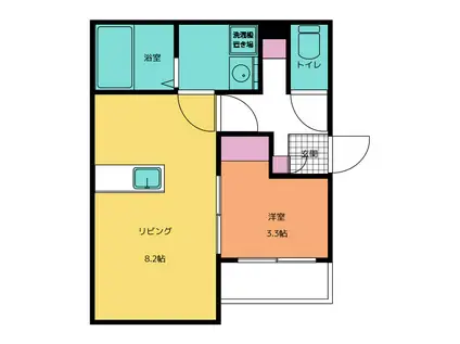 メゾン・ドゥ・アッシュ津田沼(1LDK/2階)の間取り写真