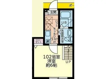 仮シティハイツ大船町(1K/1階)の間取り写真
