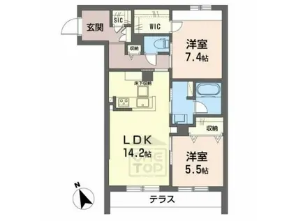 SHA MAISON GRANDE(2LDK/1階)の間取り写真