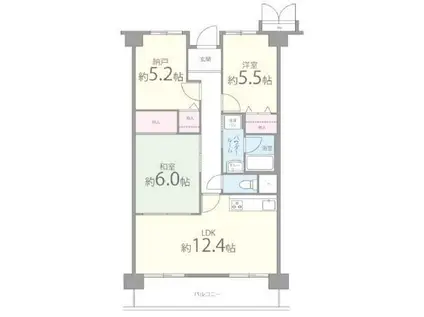 プレミール28(3LDK/4階)の間取り写真