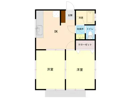 T&K SIMADA(2DK/1階)の間取り写真