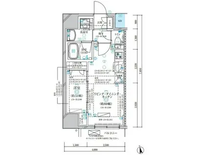 ディアレイシャス名古屋浄心(1LDK/6階)の間取り写真