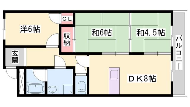 ラ・メゾン・タカセ(3DK/3階)の間取り写真