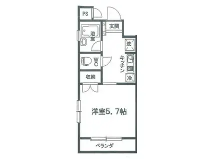 エルハイム並木(1K/3階)の間取り写真