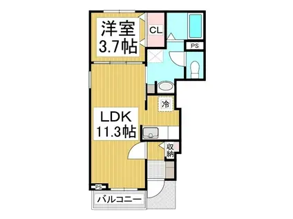 K・ビレッジIII(1LDK/1階)の間取り写真