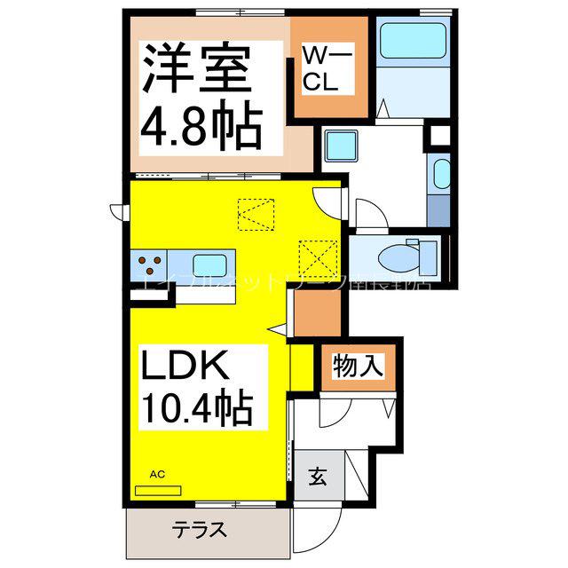 サンガーデン(1LDK/1階)の間取り写真
