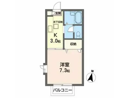 コーポかりん(1K/1階)の間取り写真