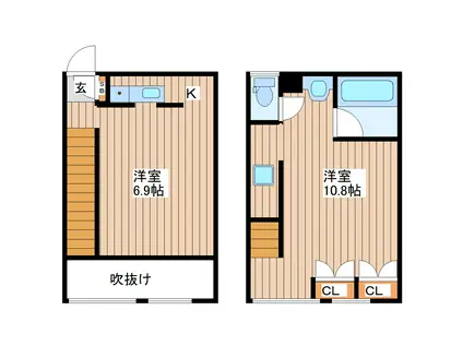 宮城野コートステージ(2K/1階)の間取り写真