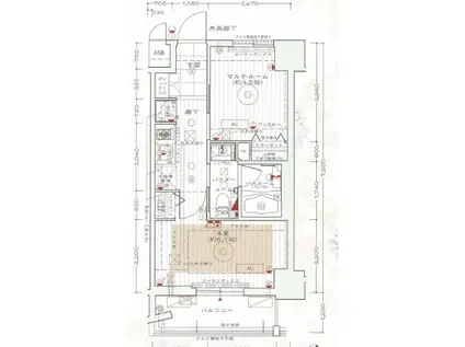 エステムプラザ京都河原町通IIレジデンシャル(2K/8階)の間取り写真
