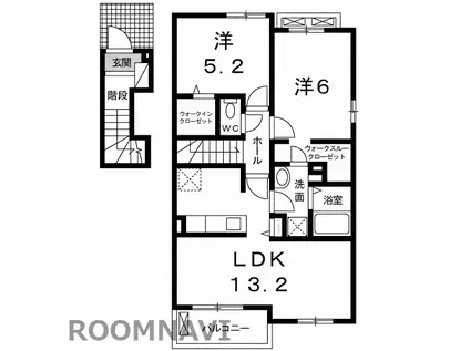 エルヴィータ B(2LDK/2階)の間取り写真