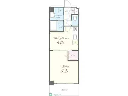 サニーデK(1DK/2階)の間取り写真