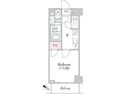 ロイジェント大山西町(1K/2階)の間取り写真