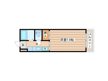 シャイニングプラザ佐竹(1K/1階)の間取り写真