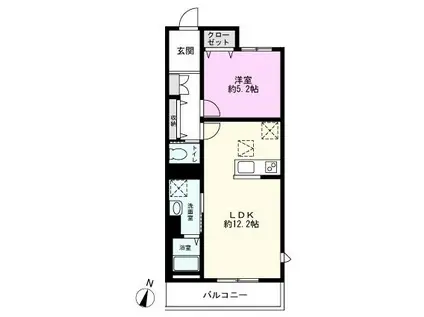 TS ANFANG(1LDK/1階)の間取り写真