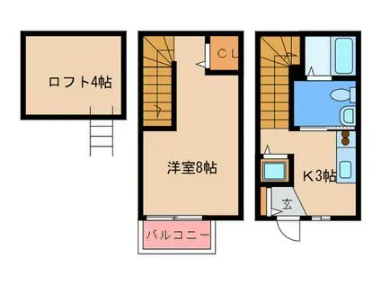 CIAO WAJIRO(1K/1階)の間取り写真
