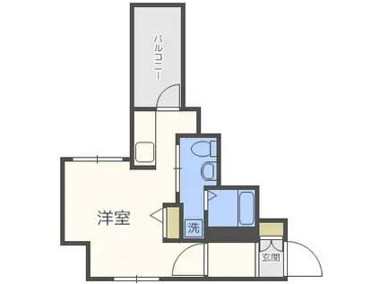 ヴィラタワー谷町(1K/9階)の間取り写真