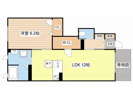 シャーメゾンフルール(1LDK/1階)の間取り写真