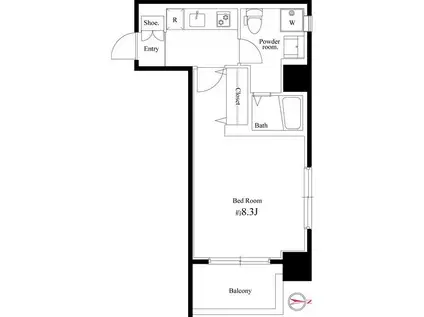 パティーナ本所吾妻橋(1K/2階)の間取り写真