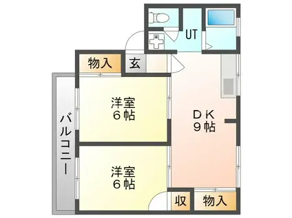 K・メゾンシャルマン(2DK/1階)の間取り写真