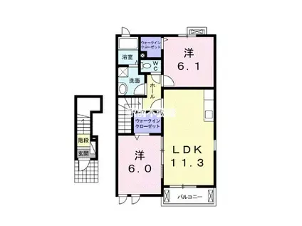 カーサ ディ フラーゴラ II(2LDK/2階)の間取り写真
