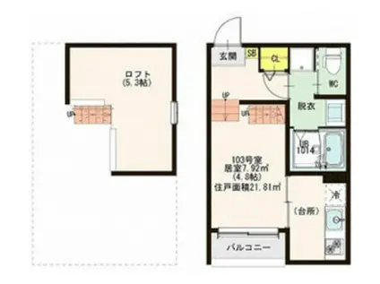 グランメゾン南仙台(1K/1階)の間取り写真